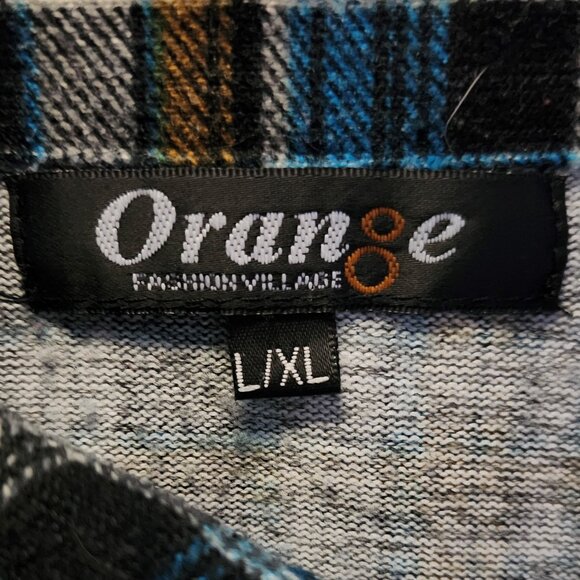 Orange Fashion Village Plaid Long Sleeve Button Up Shirt - Picture 10 of 10